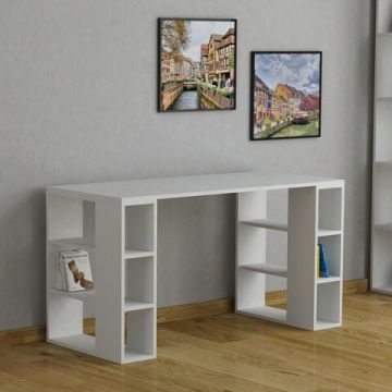 Birou, Decortie, Colmar, 140x75x60 cm, Alb