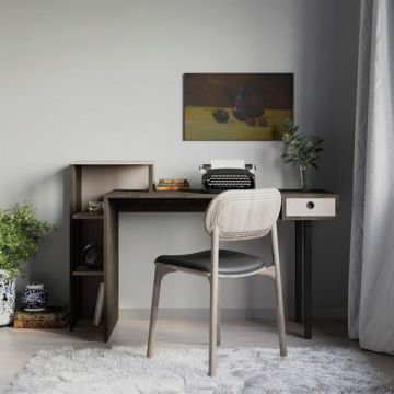 Birou, Decortie, Loyd, 141x60x92 cm, Maro / Mocha deschis