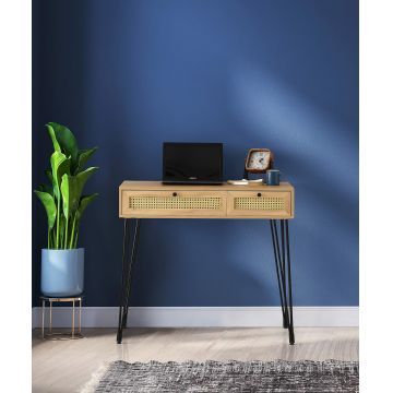 Birou, Kalune Design, Sahra, 105x79x55 cm, Stejar / Negru
