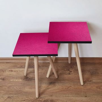 Set masute 2 piese, Leona, 2SHP366, Fucsia
