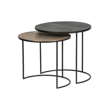 Set 2 măsuțe auxiliare WOOOD Fara, ø 55 cm Set 2 măsuțe auxiliare WOOOD Fara, ø 55 cm