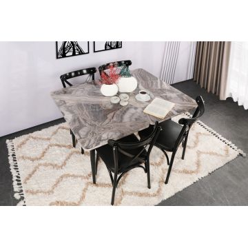 Masa, Nmobb , Dolunay 1281, 60+40x75x100+20 cm, PAL, Negru