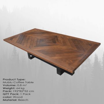 Masuta de cafea, Massive Design, Mublu Large, 190x50x80 cm, Maro