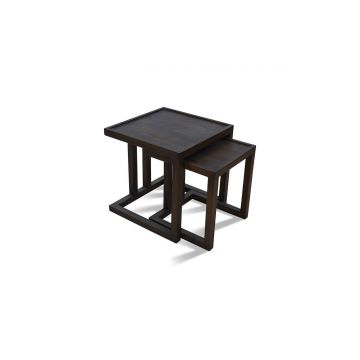Set masute 2 piese, Massive Design, Santan, Negru