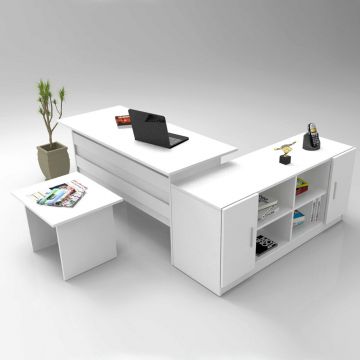 Set mobilier de birou, Locelso, VO10, Alb