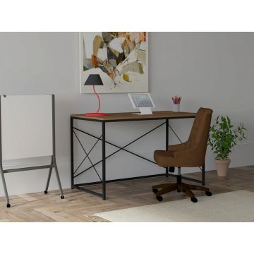 Birou, Puqa Design, Work, 121x72x60 cm, PAL, Nuc / Negru