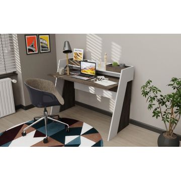 Birou, Retricy, Broklyn, 123.6x59.6x93.4 cm, PAL, Wenge/Alb