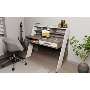 Birou, Retricy, Soho, 123.6x59.6x104.3 cm, PAL, Wenge/Alb