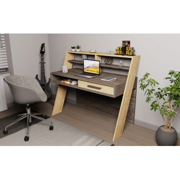 Birou, Retricy, Soho, 123.6x59.6x104.3 cm, PAL, Wenge / Stejar