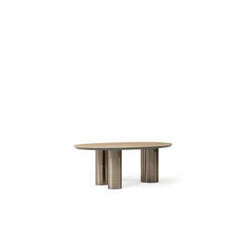 Masa din MDF, acril si metal, Da Vinci Multicolor / Alama, L205xl129xH76,8 cm