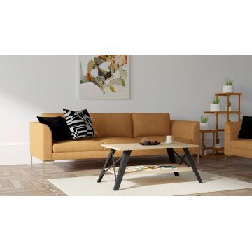 Masuta de cafea, Puqa Design, Küba, 98x43x50 cm, PAL, Safir / Negru