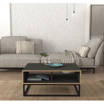 Masuta de cafea, Tera Home, Dolores, 90x41.6x60 cm, PAL, Safir / Antracit