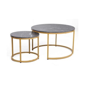 Set 2 masute Dion Black/ Gold