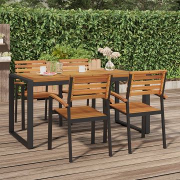 vidaXL Masă grădină picioare formă de U 160x80x75 cm lemn masiv acacia