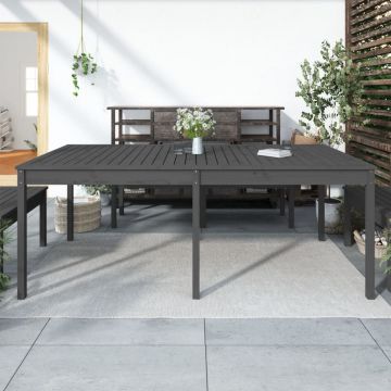 vidaXL Măsuță de grădină, gri, 203,5x100x76 cm, lemn masiv de pin