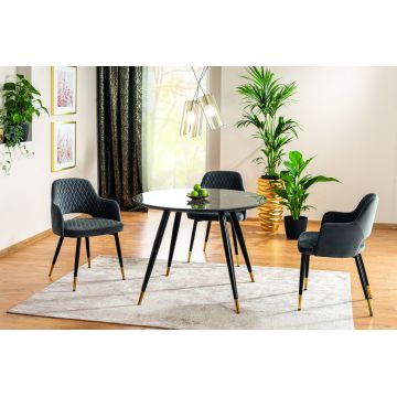 Masa Cyryl II rotunda Marmura Neagra -  Ø100 x h76 cm