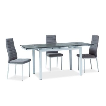 Masa extensibila Turin alb-negru - L 110-170 x l 70 x h 76 cm