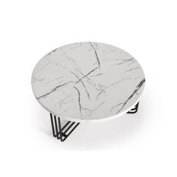 Masuta cafea Antica marble alba – H36 cm