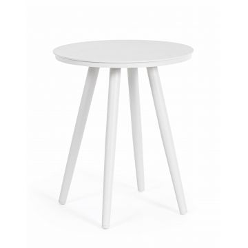 Masa de cafea pentru gradina / terasa, din aluminiu, Space Round Alb, Ø40xH48 cm
