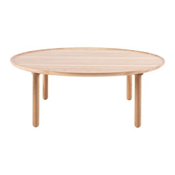 Măsuță de cafea în culoare naturală rotundă din lemn de stejar ø 100 cm Mu – Gazzda