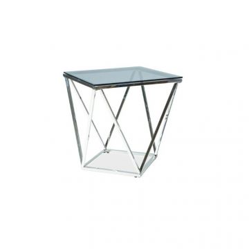 Masuta cafea Silver B argintie - L 50 x l 50 x h 53 cm