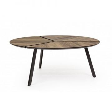 Masuta de cafea, Tribeca Round, Bizzotto, Ø86x35cm, MDF melaminat/otel