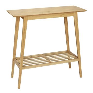 Masă consolă în culoare naturală din bambus 30x80 cm Kona – Wenko