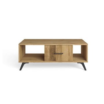 Măsuță de cafea în culoare naturală cu aspect de lemn de stejar 60x100 cm Nordic – Marckeric