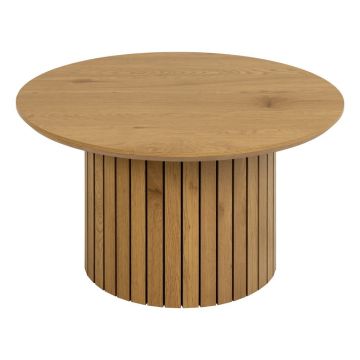 Măsuță de cafea rotundă cu blat în decor de stejar ø 80 cm Yale - Actona