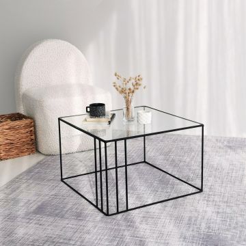 Masuta de cafea Outline - Black, Negru, 55x36x55 cm