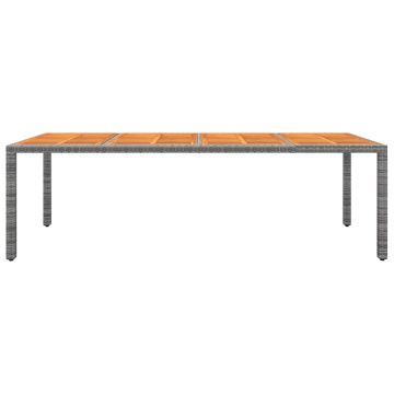 vidaXL Masă de grădină gri 250x100x75 cm poliratan & lemn masiv acacia