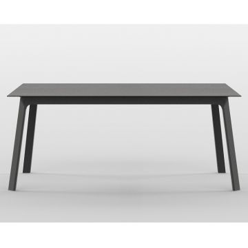 Masa Dexo Albatros 180x90cm h74cm baza metalica negru blat ceramic Vulcano Black