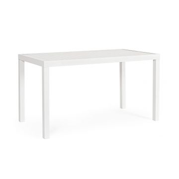 Masa pentru gradina Hilde, Bizzotto, 130 x 68 x 75 cm, aluminiu, alb