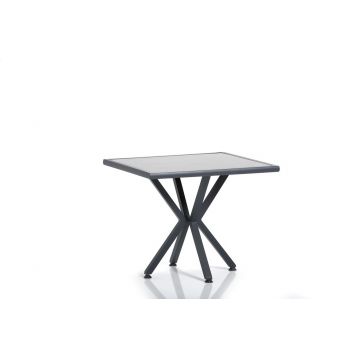 Masa pentru gradina Samara Bahce Masası-2, Clara, 90x90 cm, gri/negru