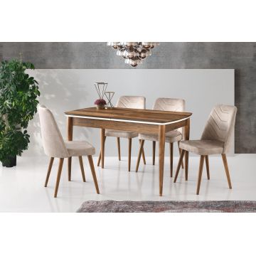 Masă Vega Dining Table, Alb, 80x75x130 cm