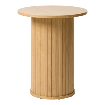 Măsuță auxiliară rotundă cu aspect de lemn de stejar ø 50 cm Nola – Unique Furniture