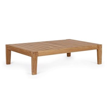 Masuta de cafea pentru gradina/terasa Kobo, Bizzotto, 120 x 80 x 30 cm, lemn de tec certificat Fsc, natural