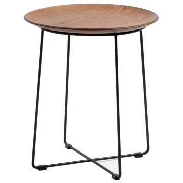 Masuta Kartell Al Wood design Philippe Stark d40cm h45.5cm frasin baza negru lemn inchis