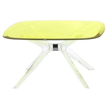 Masuta Kartell Blast design Philippe Starck 80x80cm h40cm crom-galben transparent