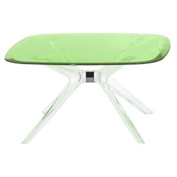 Masuta Kartell Blast design Philippe Starck 80x80cm h40cm crom-verde transparent