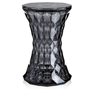 Masuta Kartell Stone design Marcel Wanders 30cm h45cm fumuriu transparent