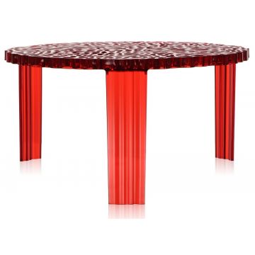 Masuta Kartell T-Table design Patricia Urquiola 50cm h 28cm rosu transparent