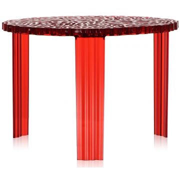 Masuta Kartell T-Table design Patricia Urquiola 50cm h 36cm rosu transparent