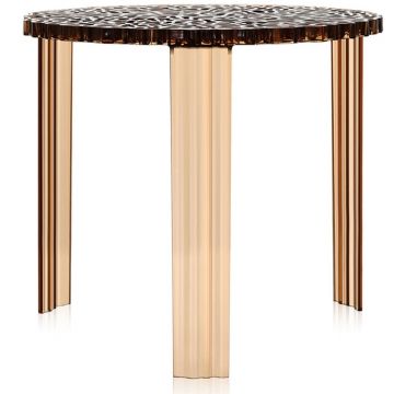Masuta Kartell T-Table design Patricia Urquiola 50cm h 44cm chihlimbar transparent