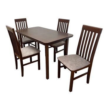 Set masa extensibila DM4 Maxima si 4 scaune DM1 Tilo, nuc