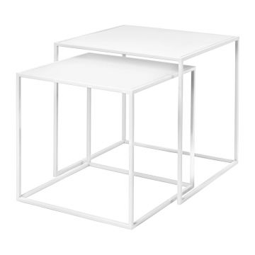 Măsuțe de cafea albe 2 buc. din metal 40x40 cm Fera – Blomus