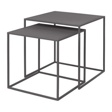 Măsuțe de cafea gri 2 buc. din metal 40x40 cm Fera – Blomus