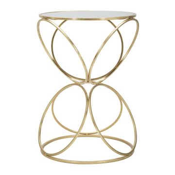 Masuta suport telefon din metal si sticla Circly Auriu, Ø42xH61 cm