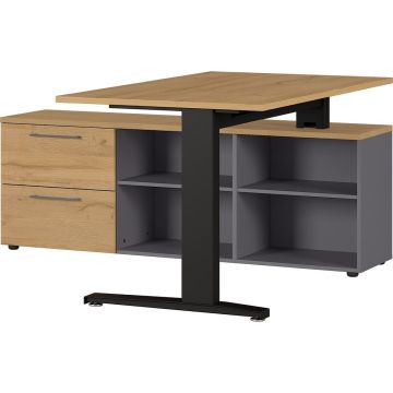 Birou cu blat cu aspect de lemn de stejar 140x159 cm Agenda – Germania
