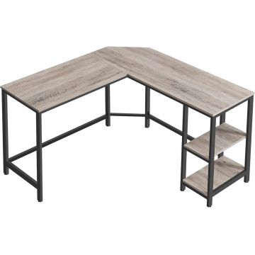Birou de colt, Vasagle, Grey Corner, 138 x 138 x 76 cm, PAL/otel, gri Birou de colt, Vasagle, Grey Corner, 138 x 138 x 76 cm, PAL/otel, gri